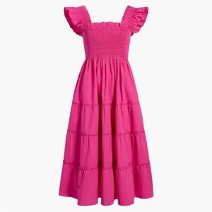 Hill House The Ellie Nap Dress in Poppy Pink Poplin